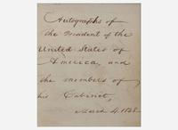 [Presidential] Polk, James K., and James Buchanan, et al. : Autograph Sheet of President James K. Polk and His Cabinet