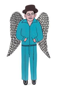 Howard Finster, (American, 1916-2001), Howard Finster as an Angel, #12,820, Dec 17, 1989