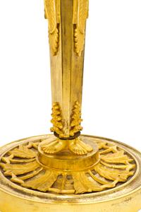 A Pair of Empire Gilt Bronze Candlesticks, EARLY 19TH CENTURY, Height 13 3/4 inches. — EARLY 19TH CENTURY,
