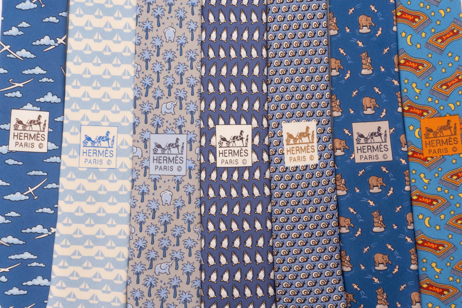SEVEN HERMÈS TIES