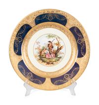 A Set of Ten Limoges Porcelain Polychrome and Gilt-Encrusted Cabinet Plates — Late 19th Century