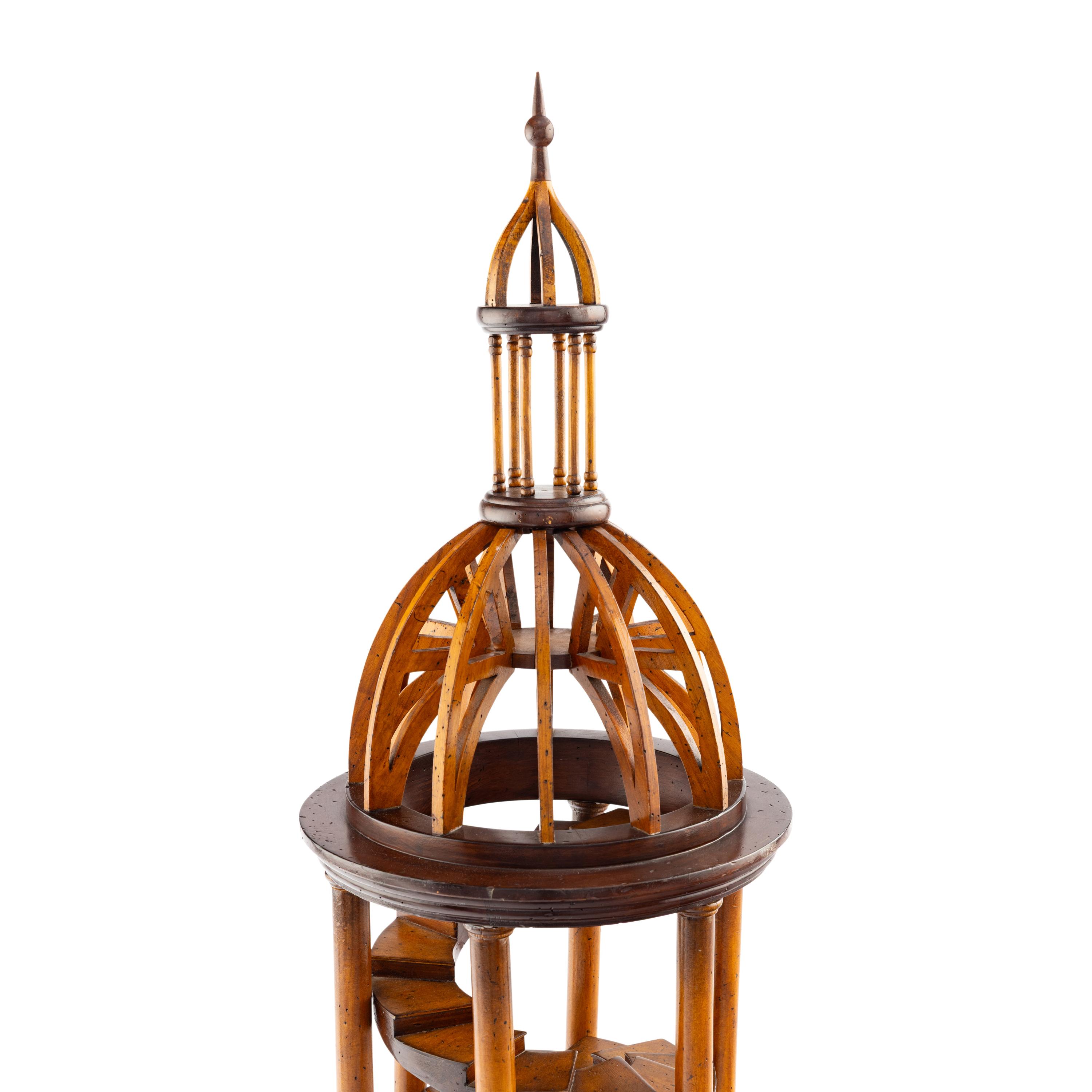 A Carved Wood Architectural Staircase Model
