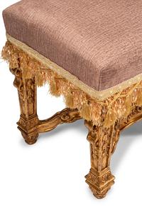 A Pair of Louis XIV Style Giltwood Tabourets