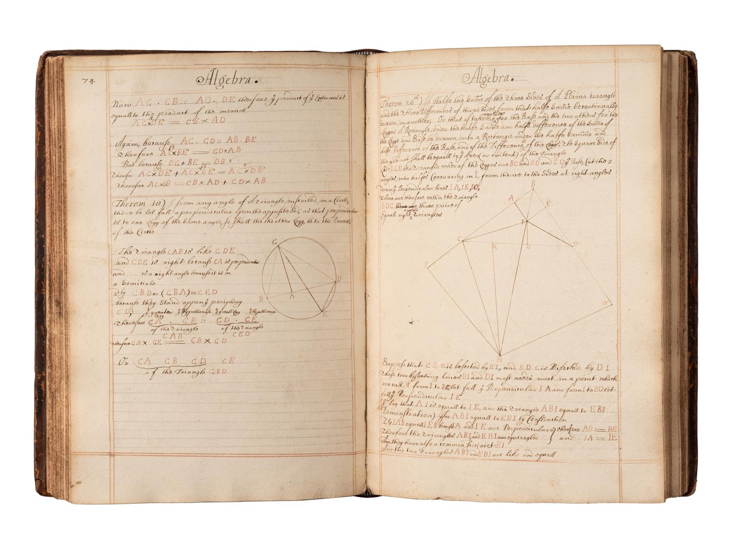 [MANUSCRIPT - MATHEMATICS]. Manuscript on arithmetic and algebra, beginning “Institutions of Arithmetick Byway of Preface…” [England, late 17th century].