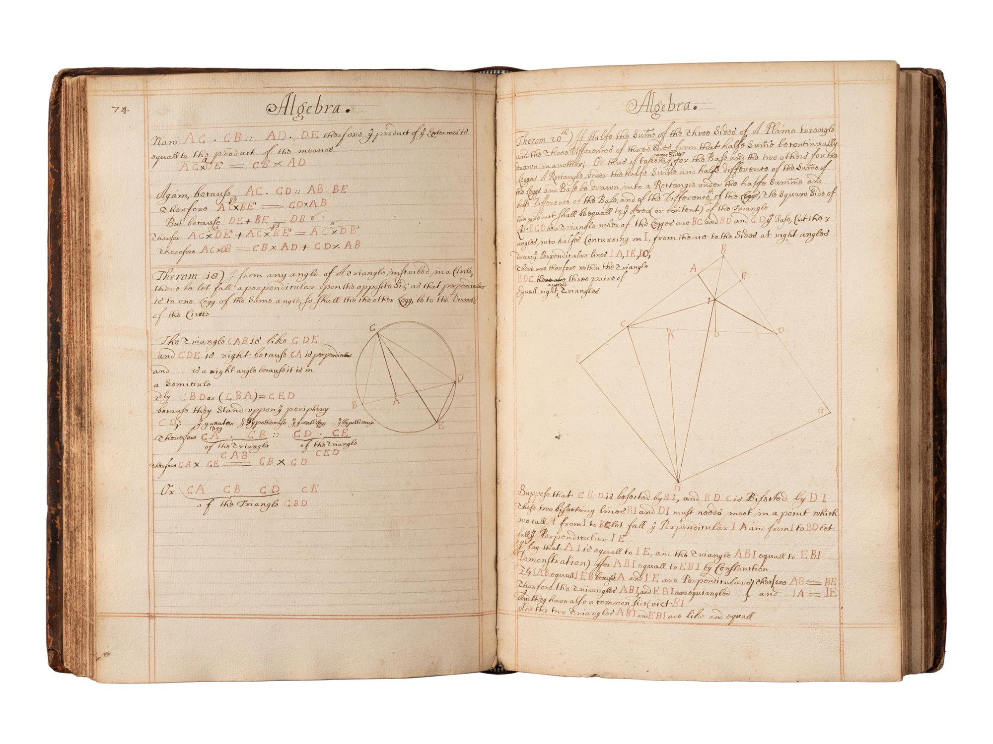 [MANUSCRIPT - MATHEMATICS]. Manuscript on arithmetic and algebra, beginning “Institutions of Arithmetick Byway of Preface…” [England, late 17th century].