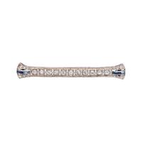 ART DECO, DIAMOND AND SYNTHETIC SAPPHIRE BAR BROOCH