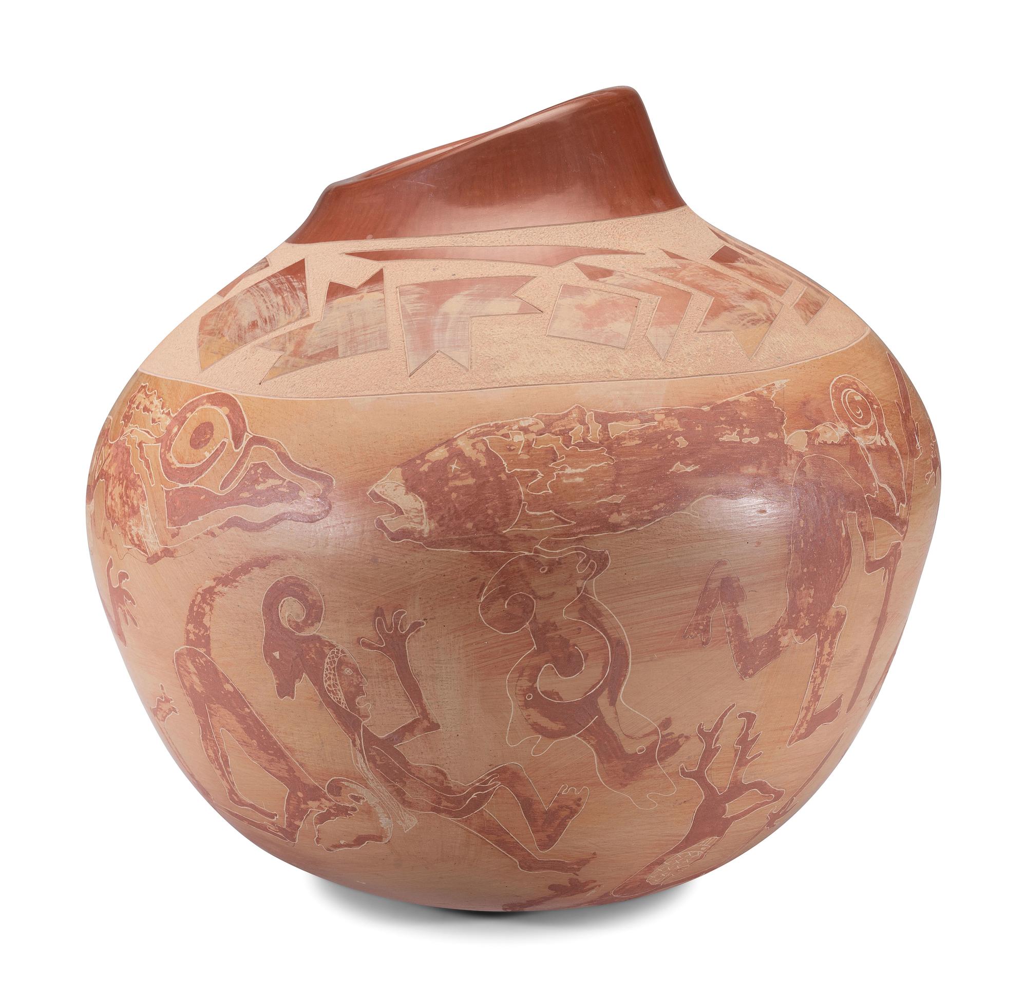 Red and Buff Pottery Olla