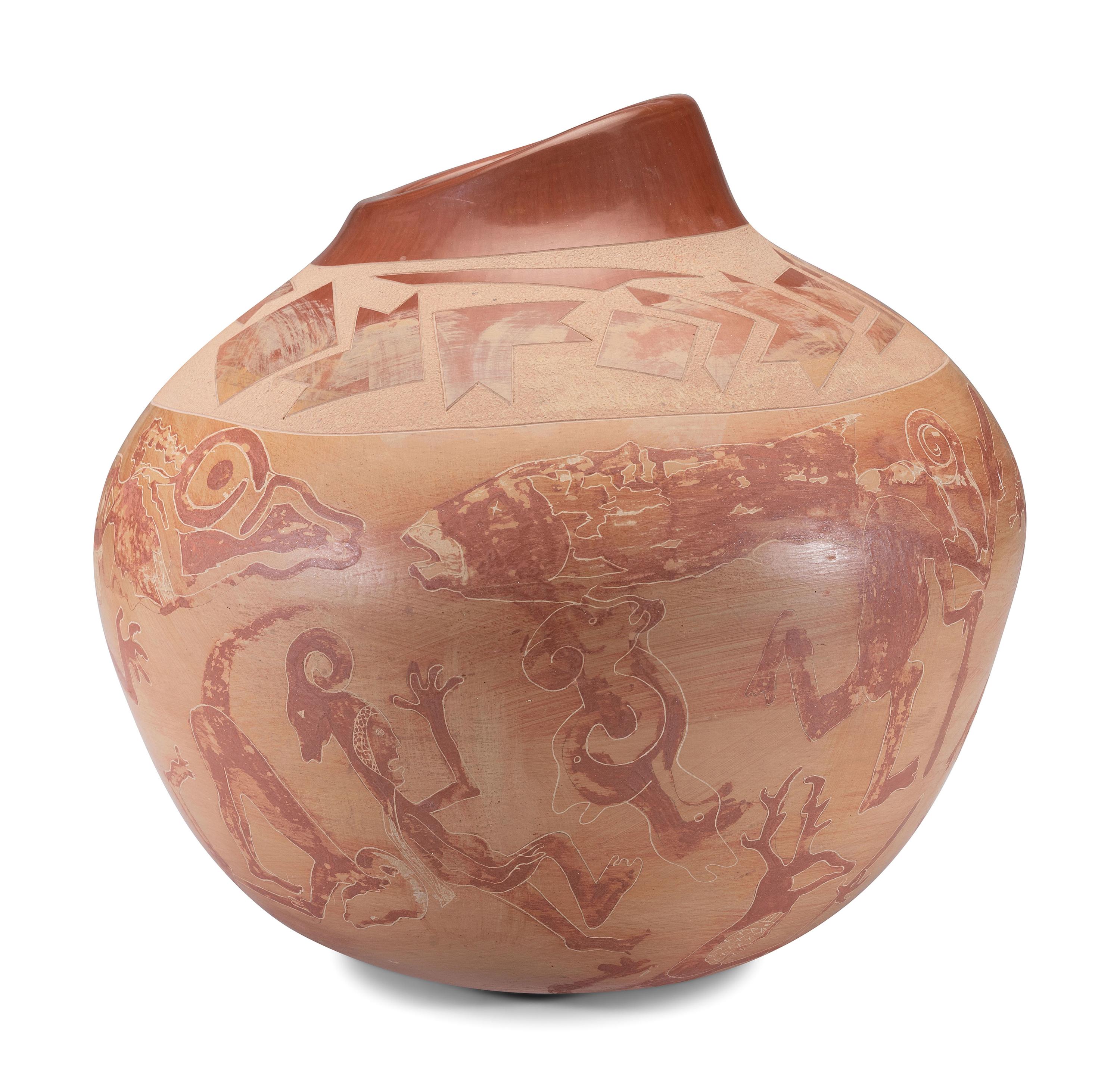 Red and Buff Pottery Olla