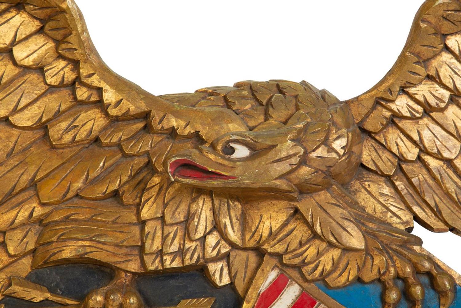 An American Carved and Painted Spread Wing Eagle — 20TH CENTURY
