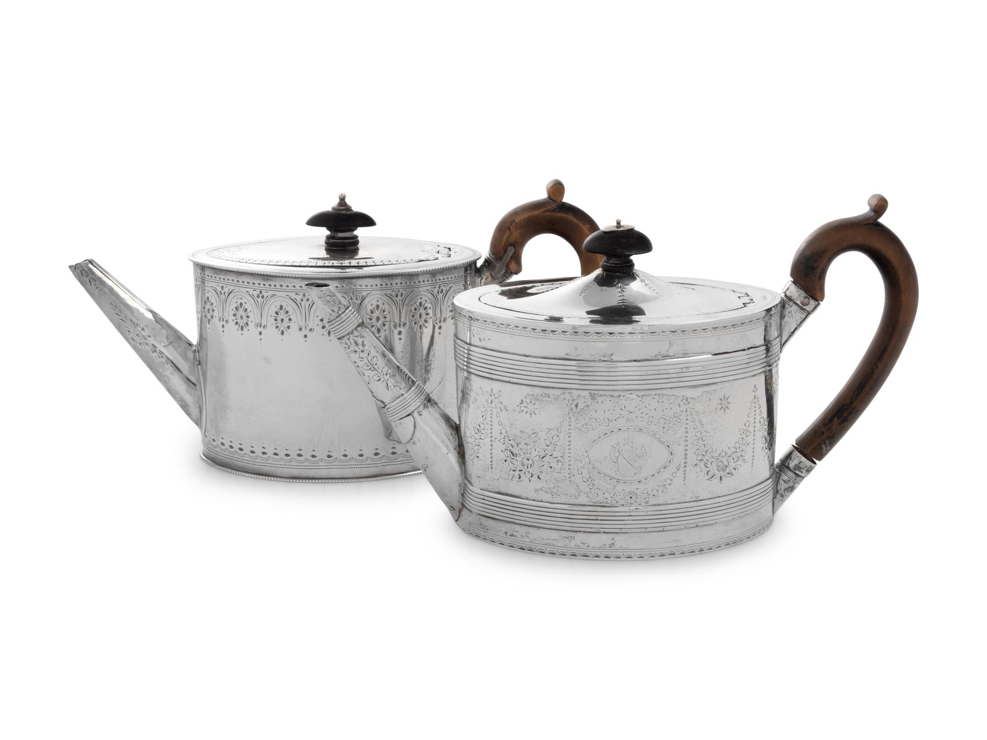 Two George III Silver Teapots