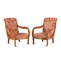 A Pair of North European Carved Fruitwood Armchairs