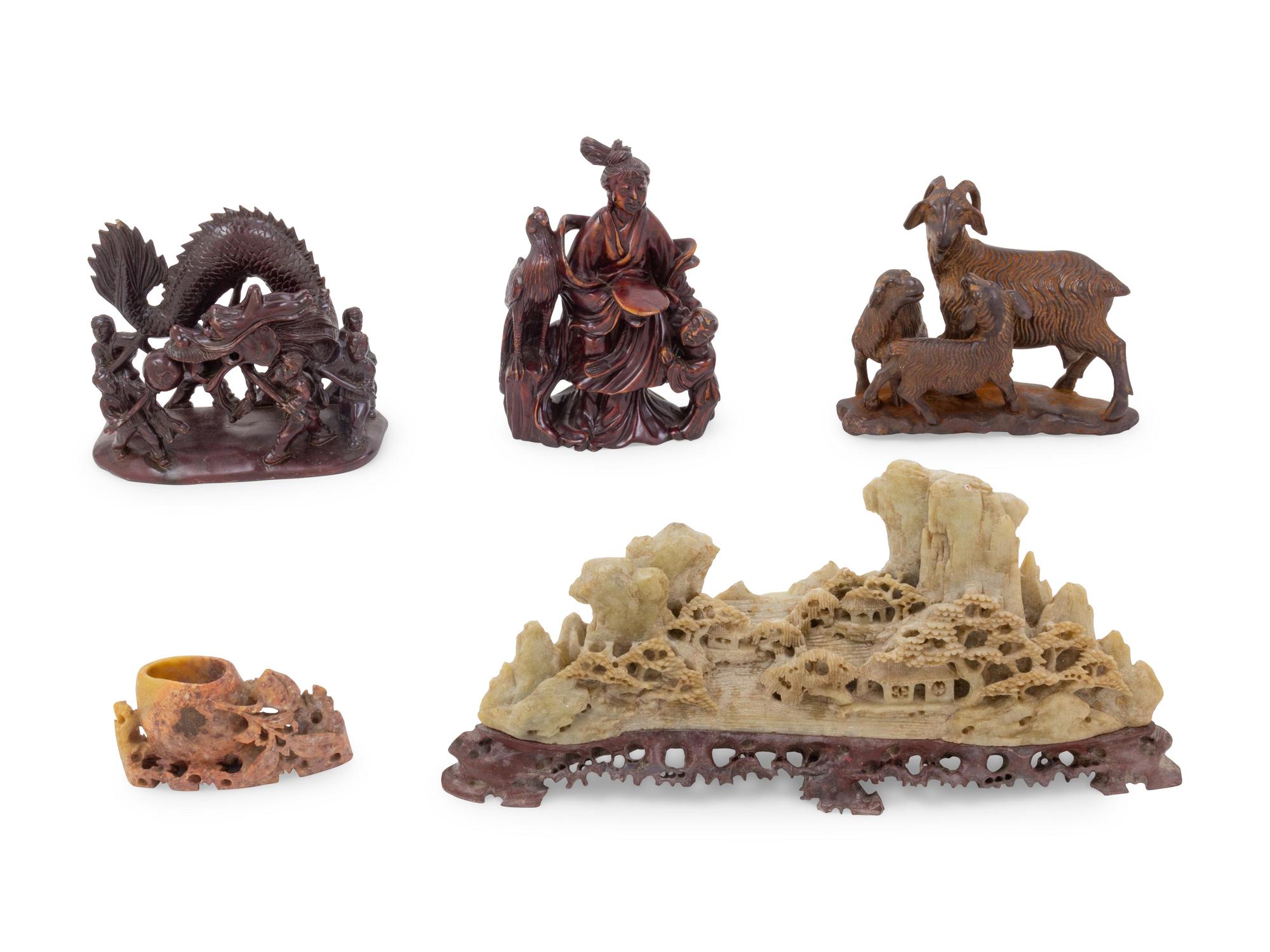 Five Chinese Soapstone Articles