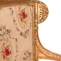 A Pair of Art Nouveau Style Giltwood Settees