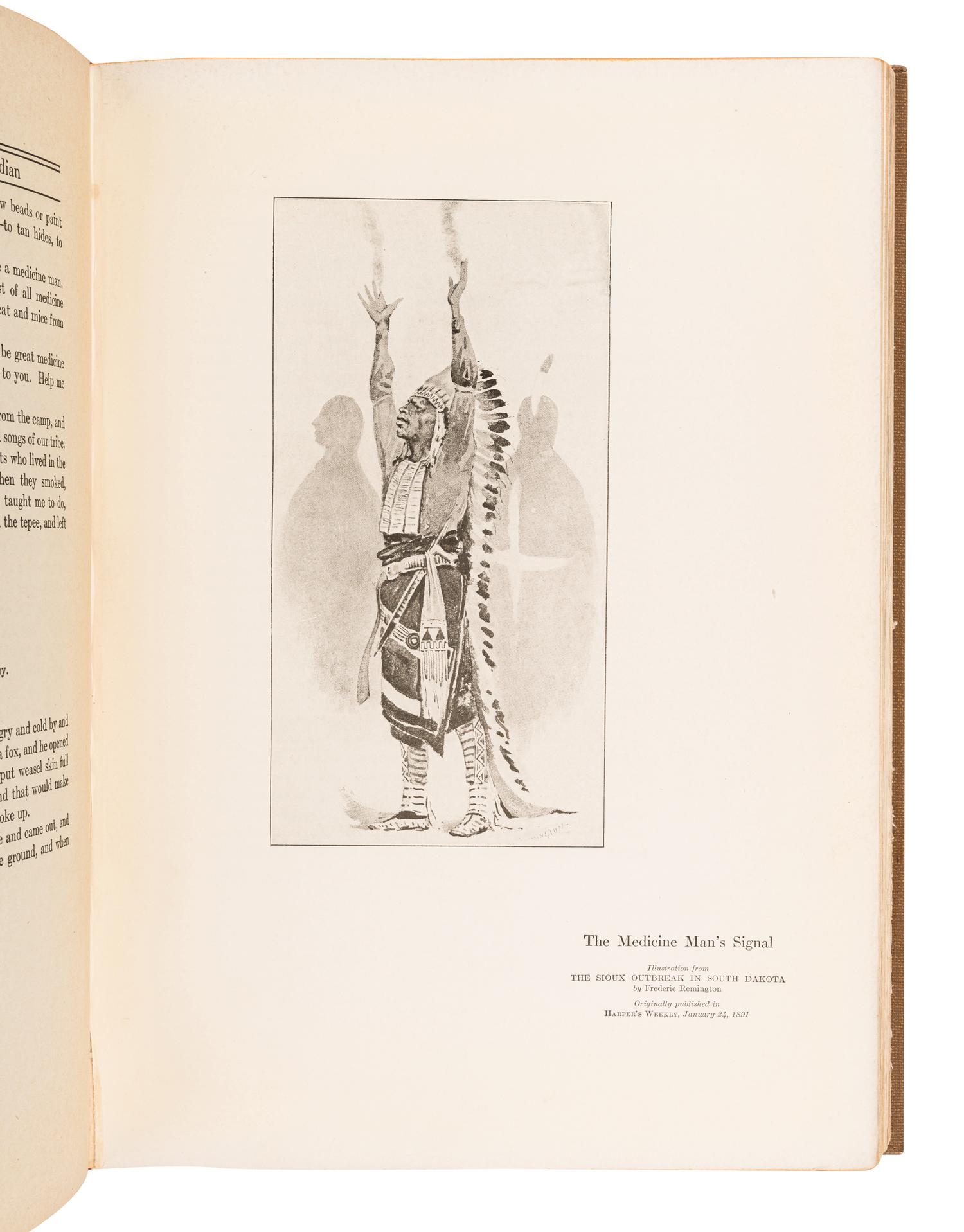REMINGTON, Frederic (1861-1909), illustrator. -- GARLAND, Hamlin (1860-1940). The Book of the American Indian. New York and London: Harper & Brothers, 1923.