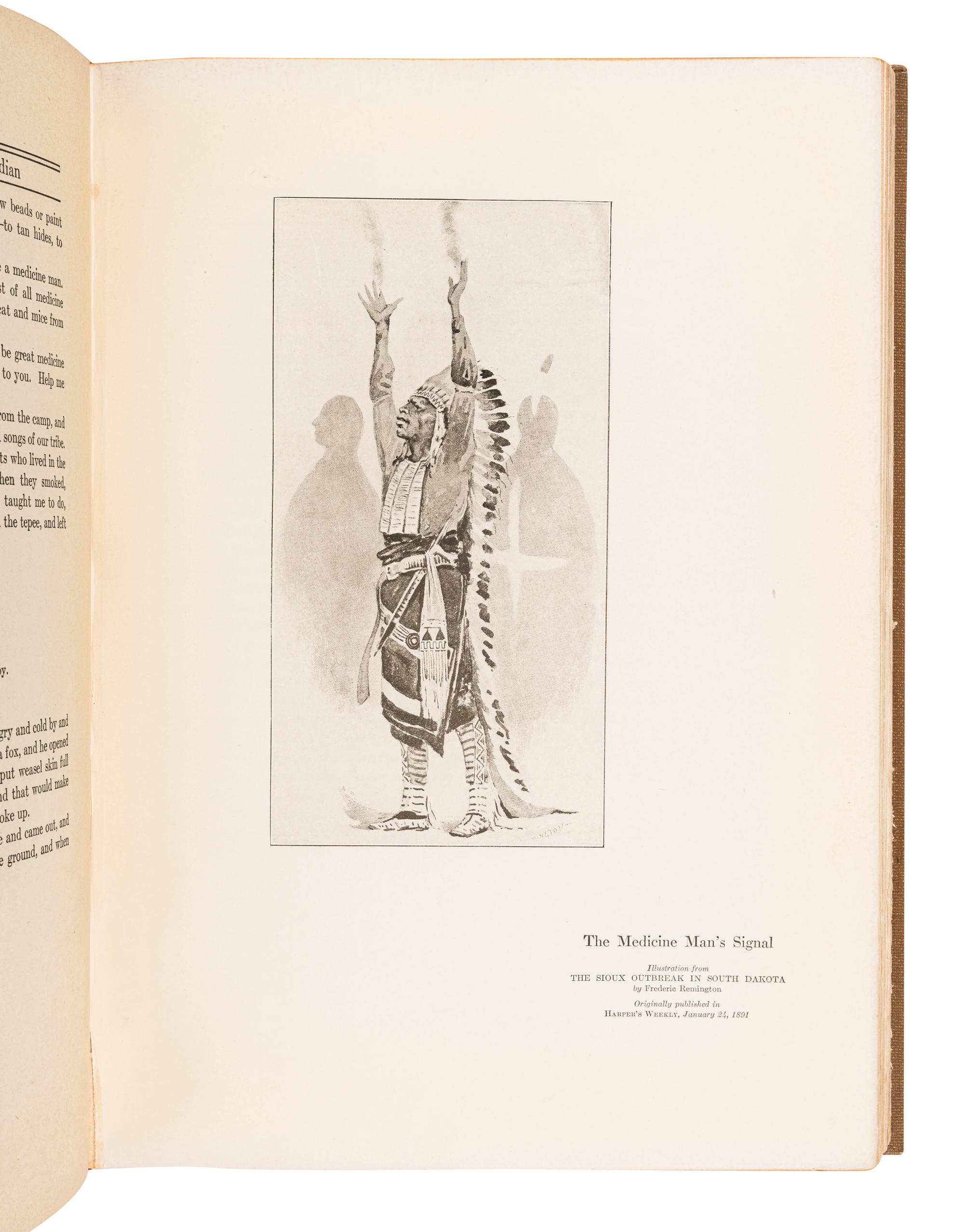REMINGTON, Frederic (1861-1909), illustrator. -- GARLAND, Hamlin (1860-1940). The Book of the American Indian. New York and London: Harper & Brothers, 1923.