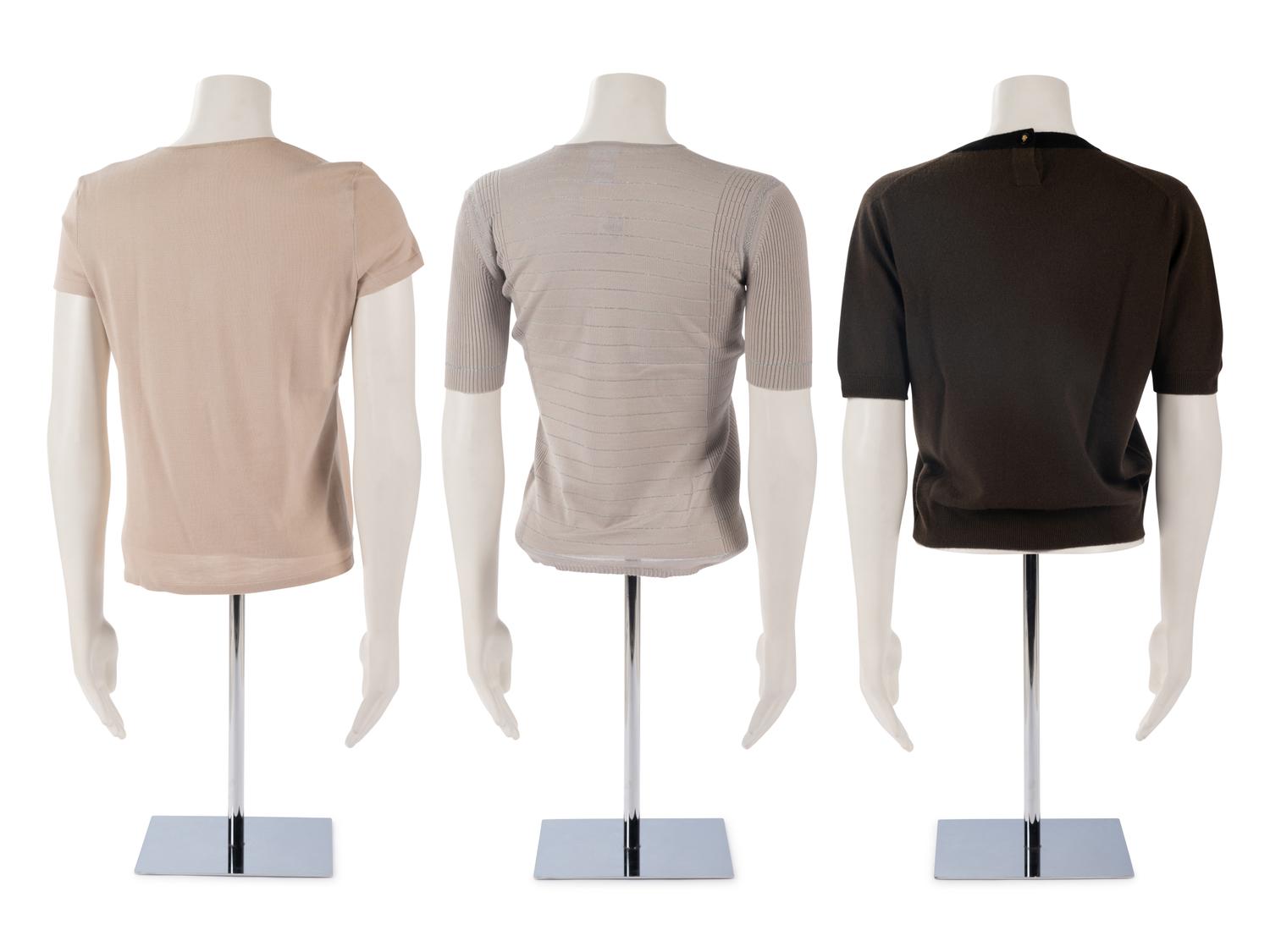 Three Chanel Short Sleeve Knit Tops, Fall 1994-Cruise 2005