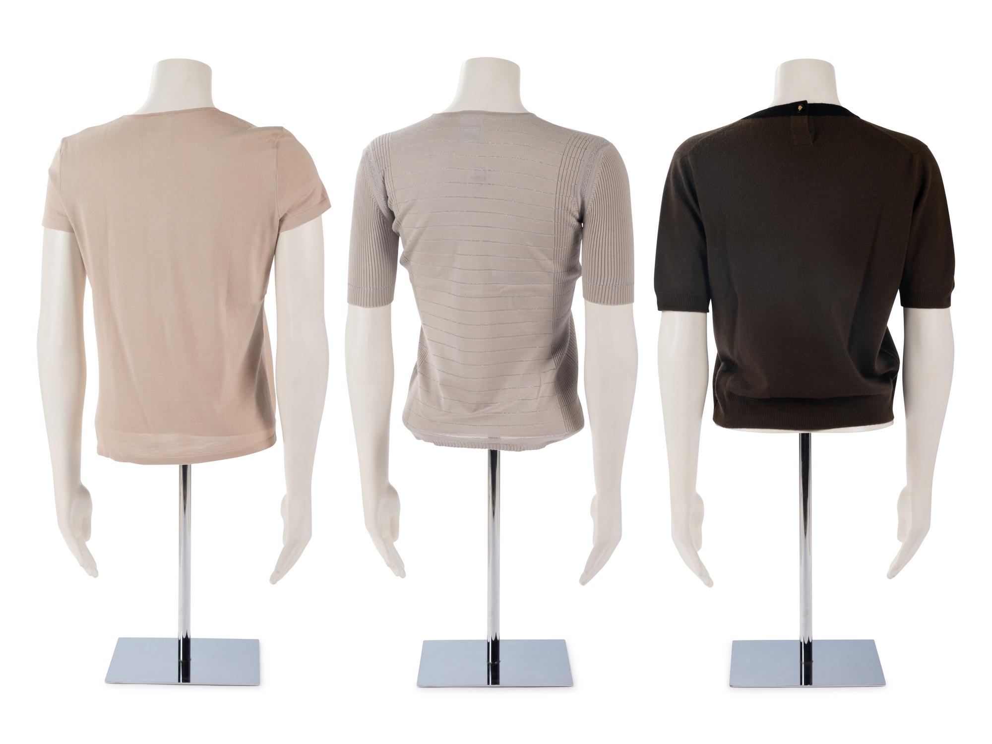 Three Chanel Short Sleeve Knit Tops, Fall 1994-Cruise 2005