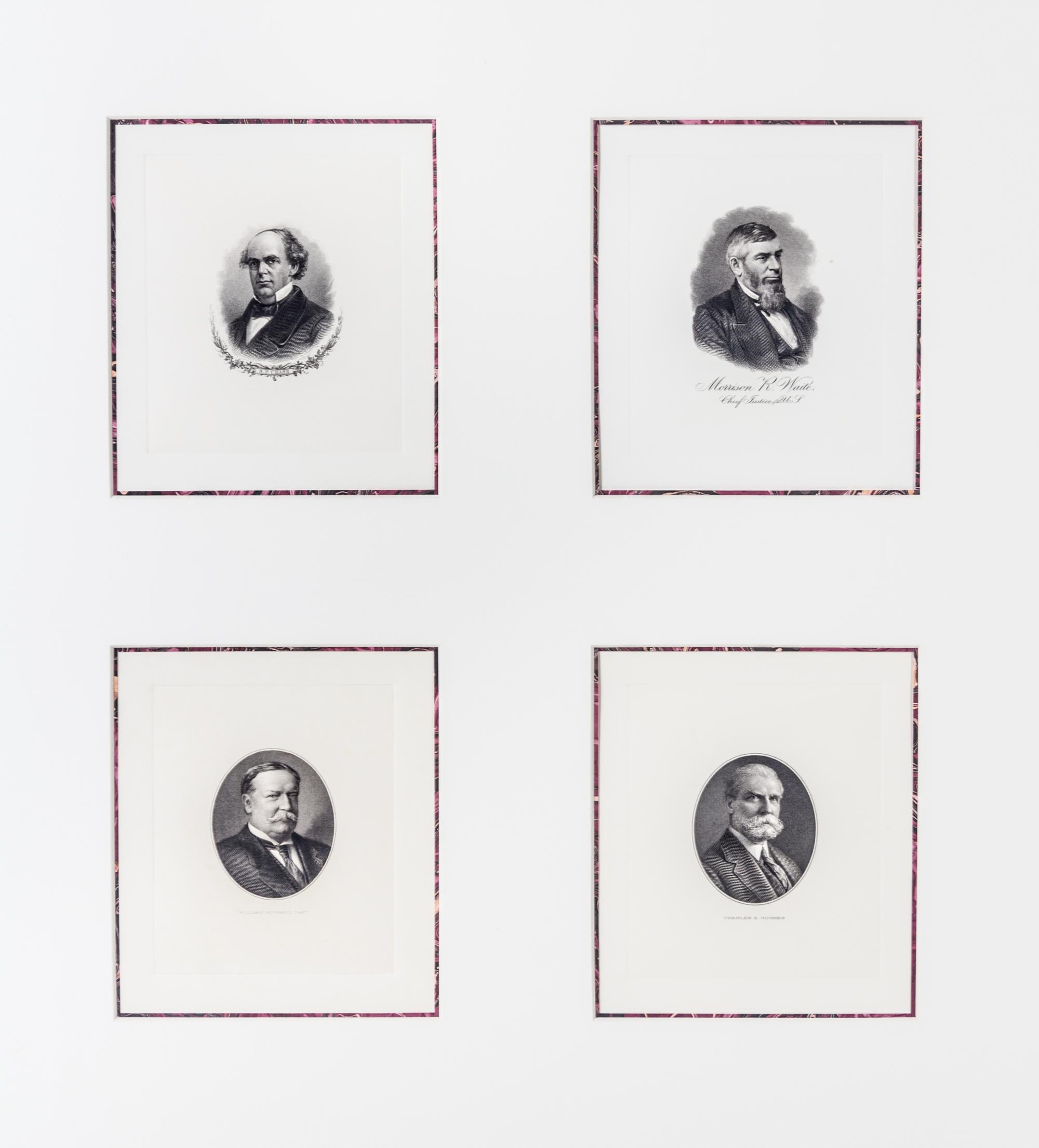 (SUPREME COURT) 13 engraved portraits of Supreme Court Justices.