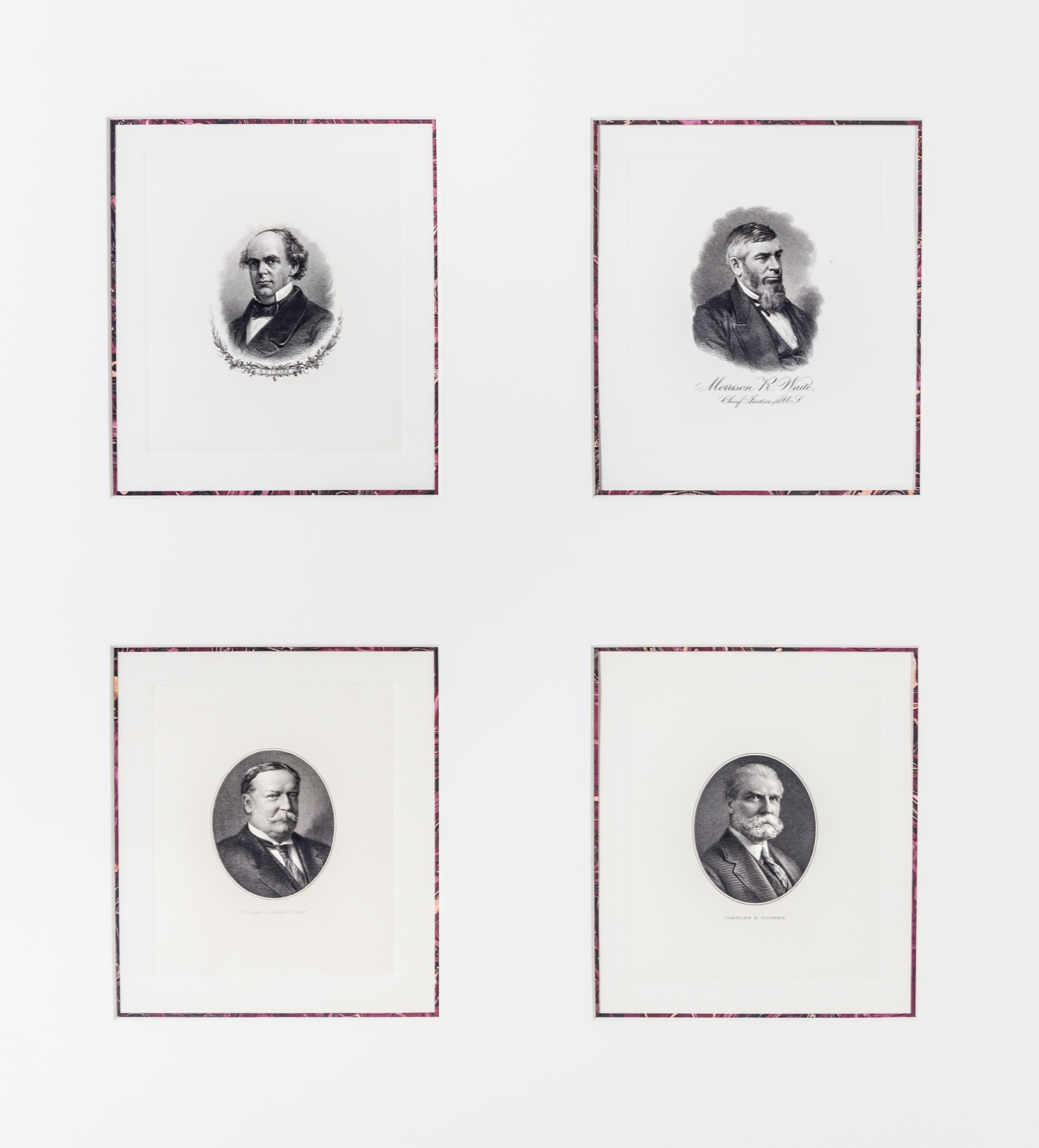 (SUPREME COURT) 13 engraved portraits of Supreme Court Justices.
