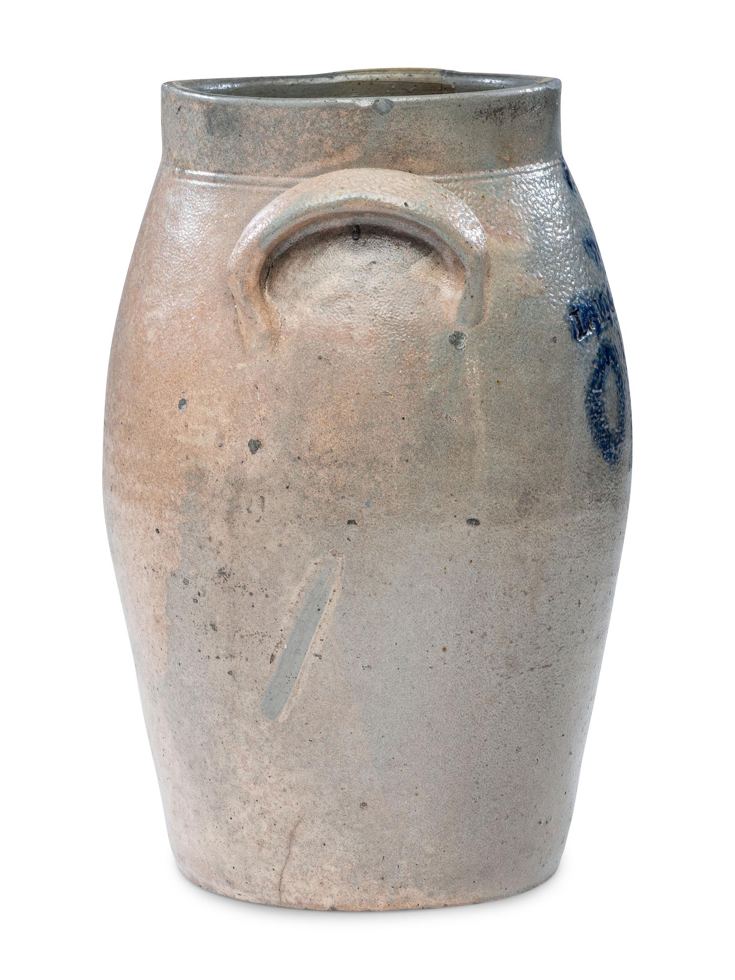 An L. Marsilliot Two-Gallon Block 'Ohio' Stoneware Crock