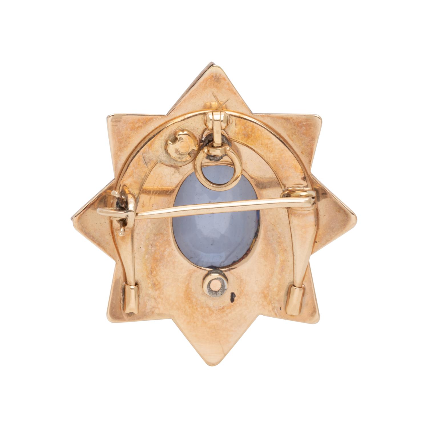ANTIQUE, SAPPHIRE AND DIAMOND PENDANT/BROOCH