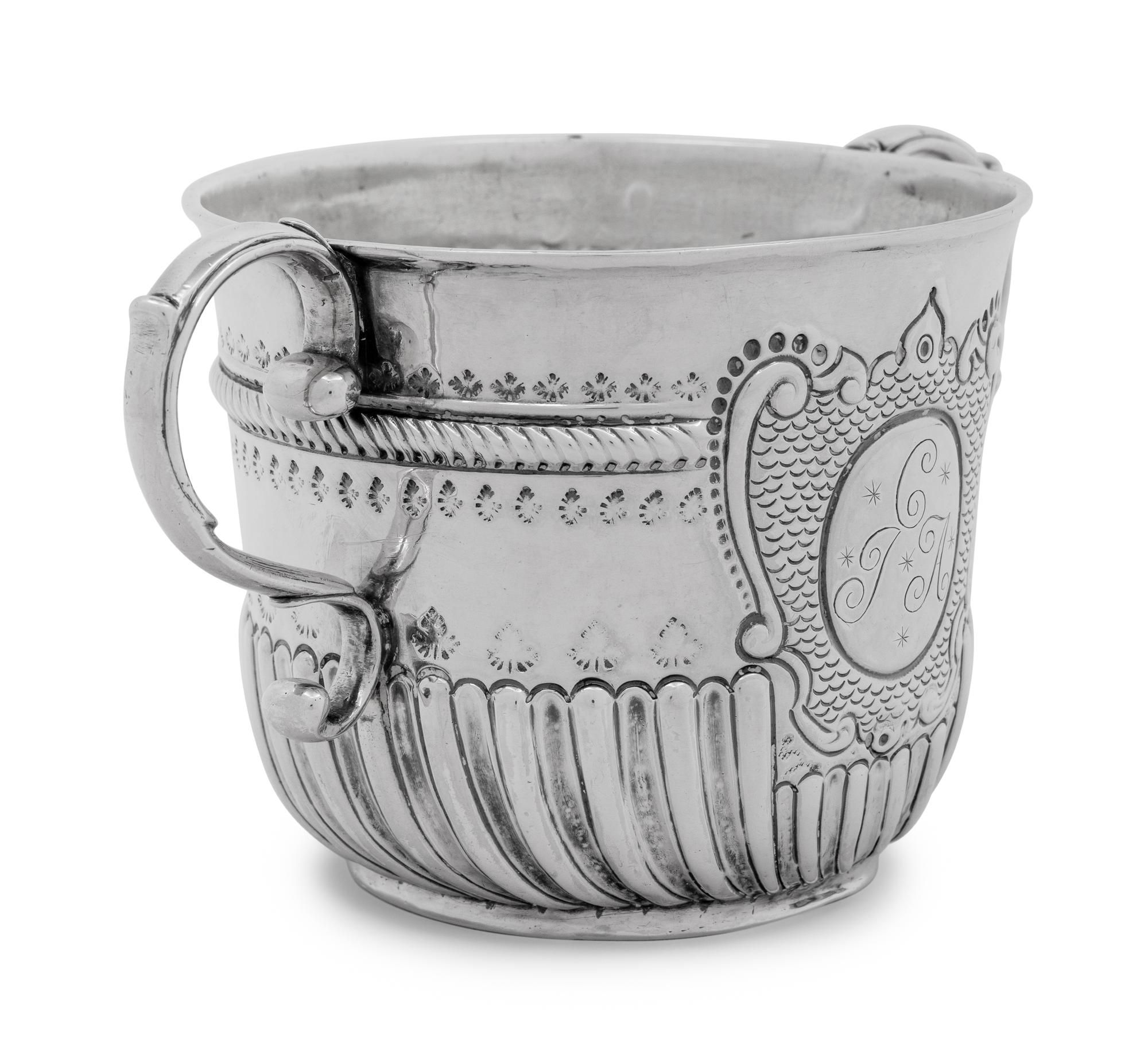 A Queen Anne Britannia Silver Caudle Cup