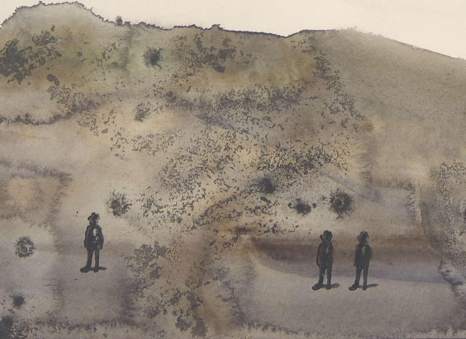 Saul Steinberg (American, 1914-1999) - Landscape with Three Figures