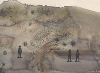 Saul Steinberg (American, 1914-1999) - Landscape with Three Figures