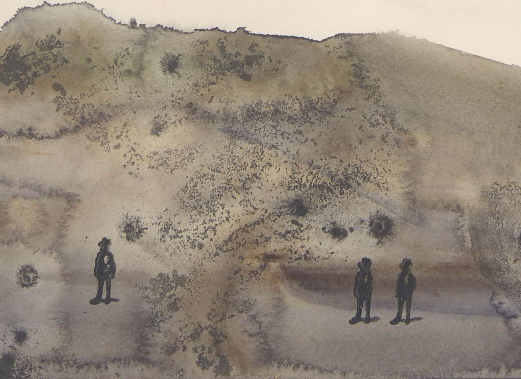Saul Steinberg (American, 1914-1999) - Landscape with Three Figures