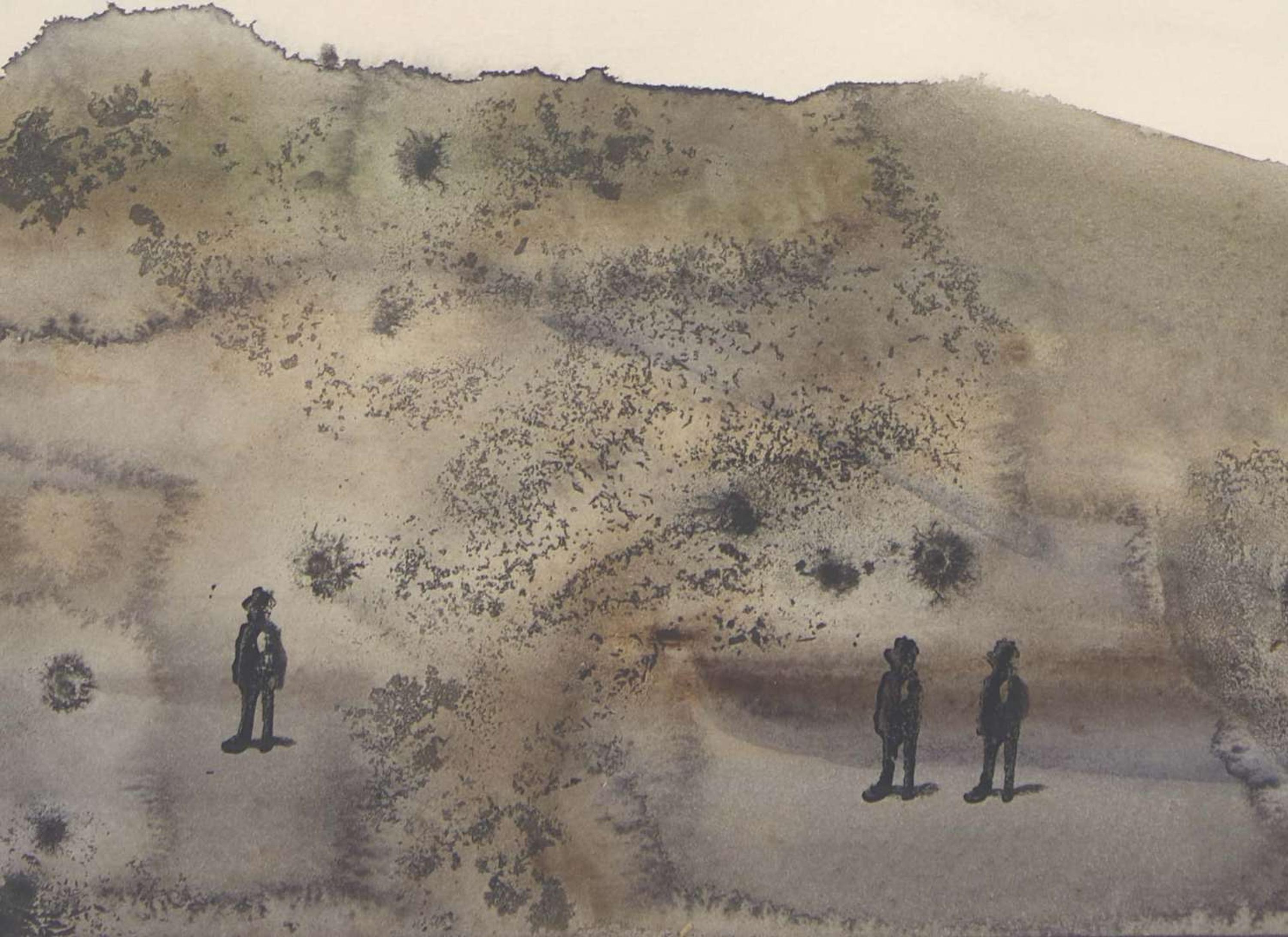 Saul Steinberg (American, 1914-1999) - Landscape with Three Figures