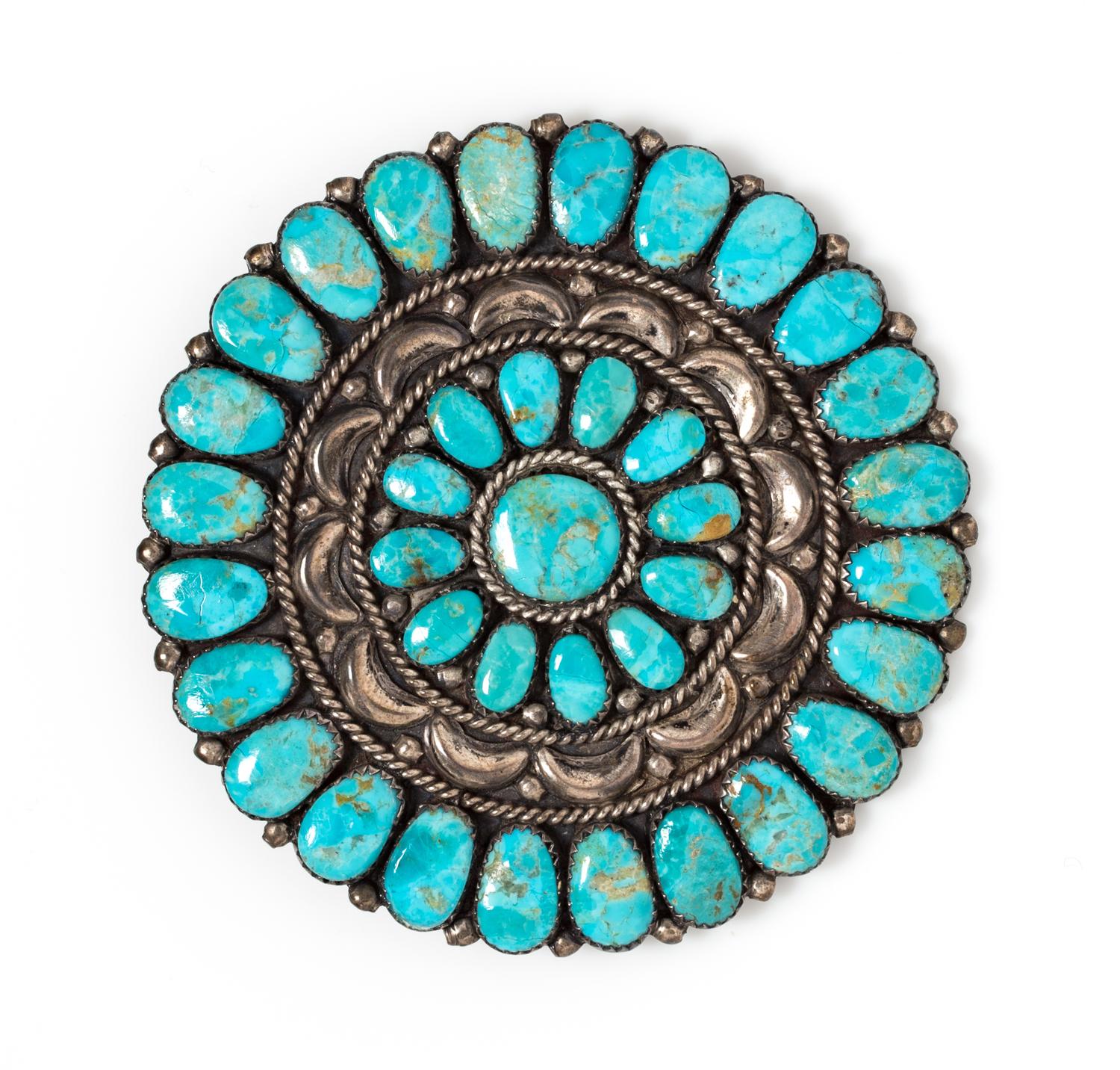 A Sterling Silver and Turquoise Pendant/Brooch, Jerry & Wilma Begay, Navajo, 23.90 dwts.