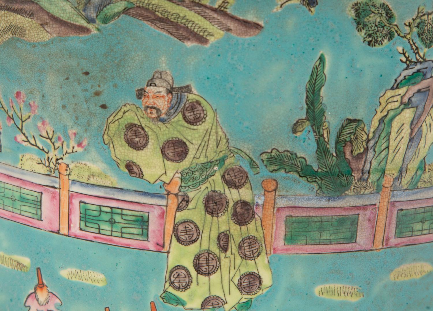 A Chinese Export Porcleain Jardinière with Undertray