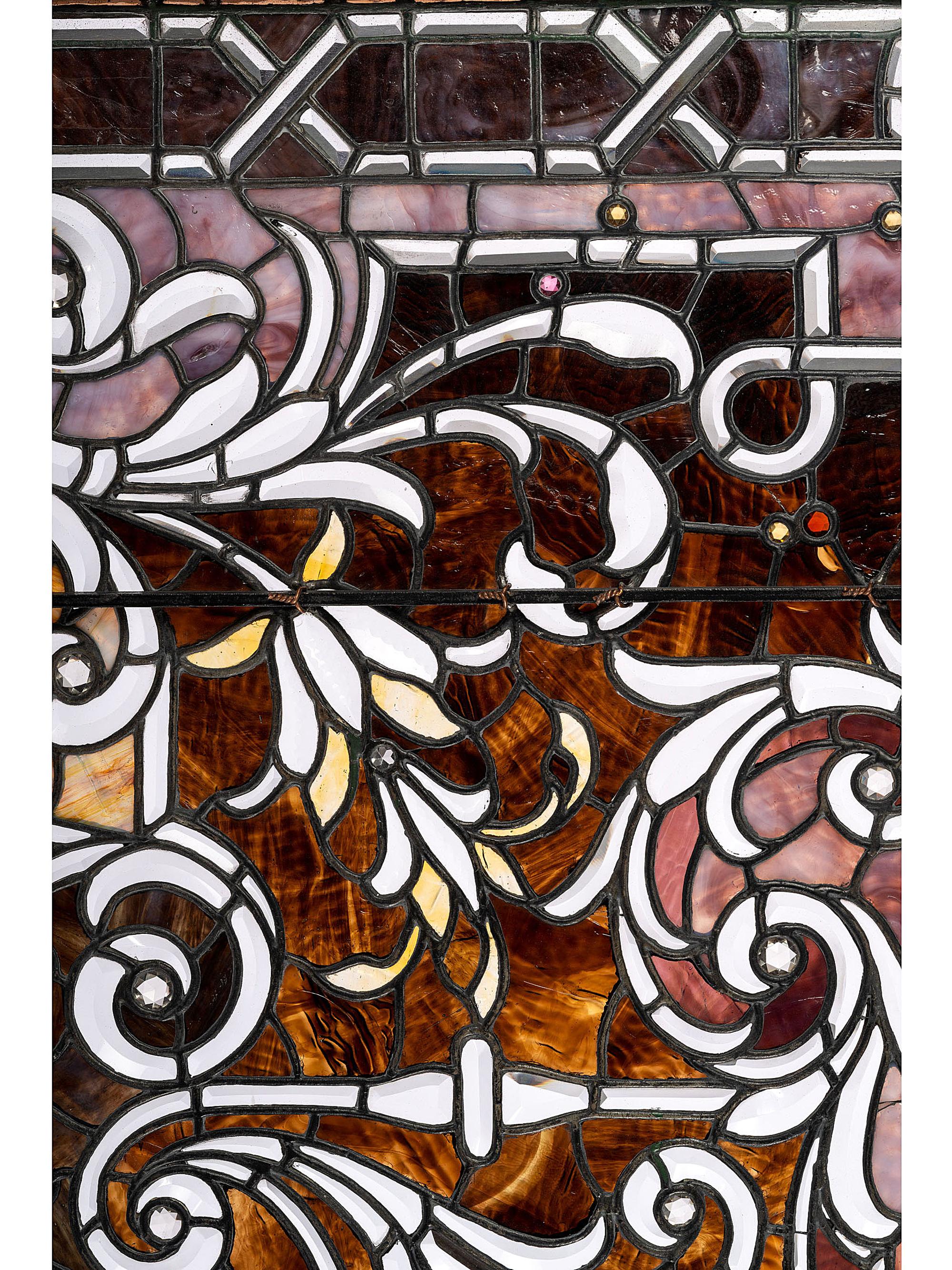 Victorian Leaded Glass Window American stained leaded glass…