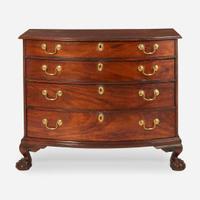 A Chippendale bowfront carved mahogany chest of drawers Probably Boston, MA, circa 1780