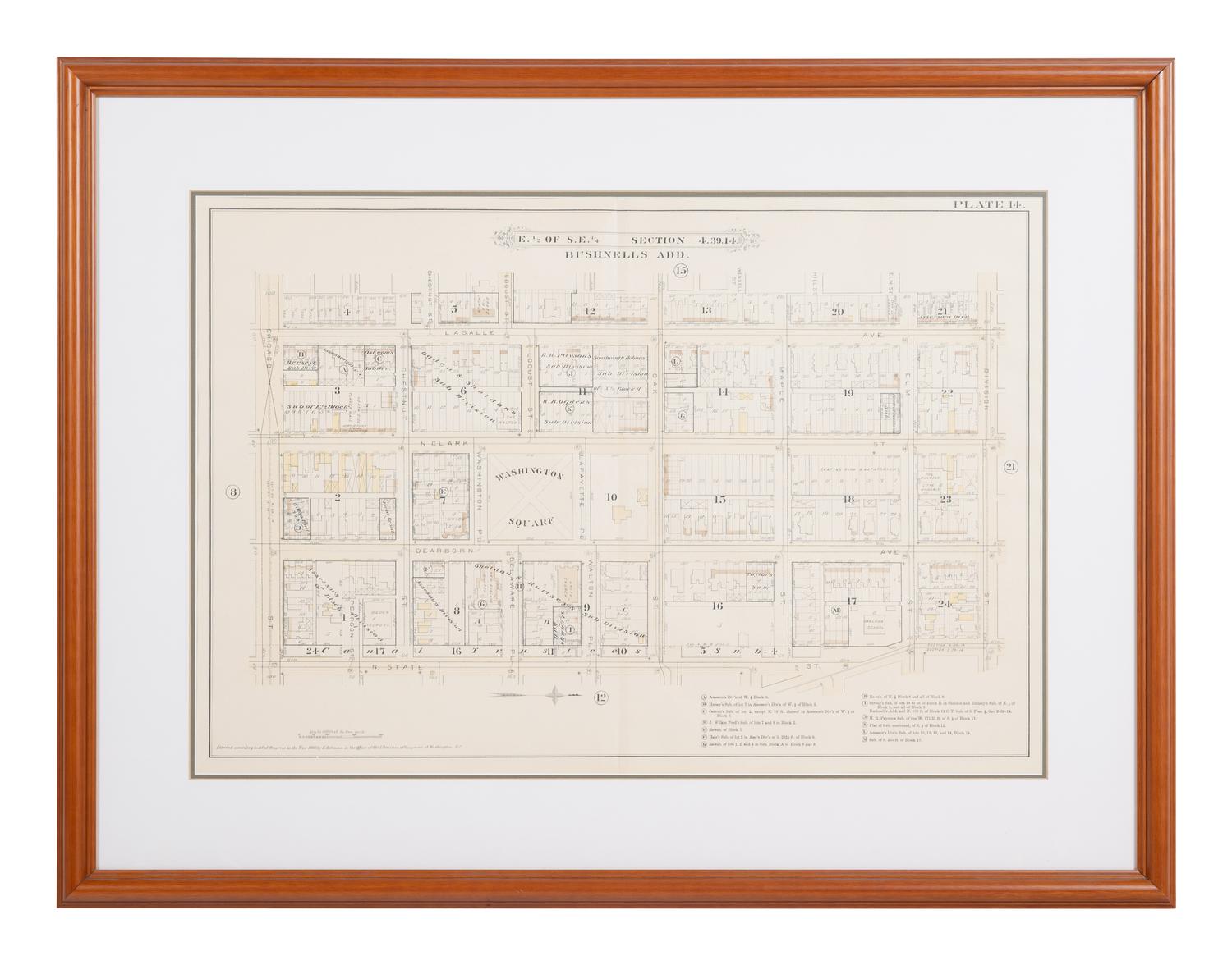 A group of 5 maps of Chicago streets, comprising: