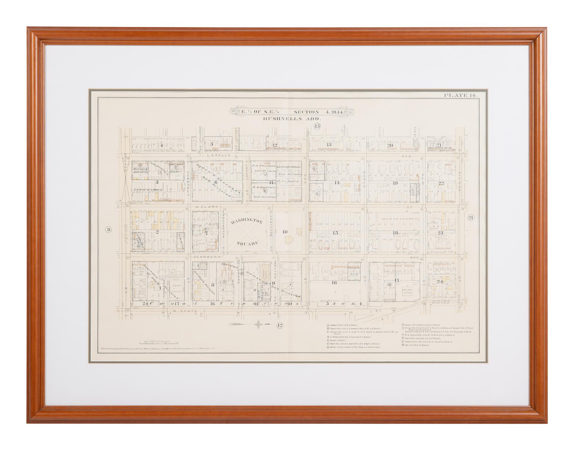 A group of 5 maps of Chicago streets, comprising: