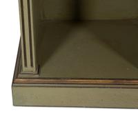 A Pair of Green Painted Pedestal Side Tables