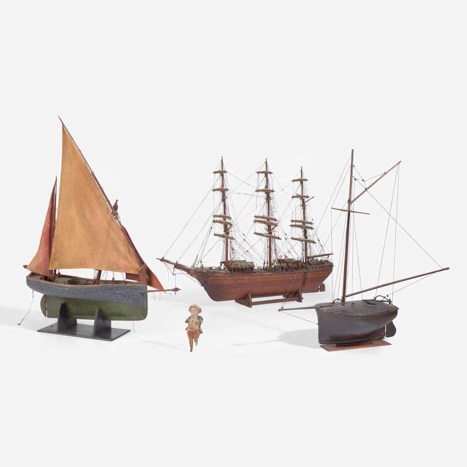 A group of three sailing ship models 19th / early 20th century