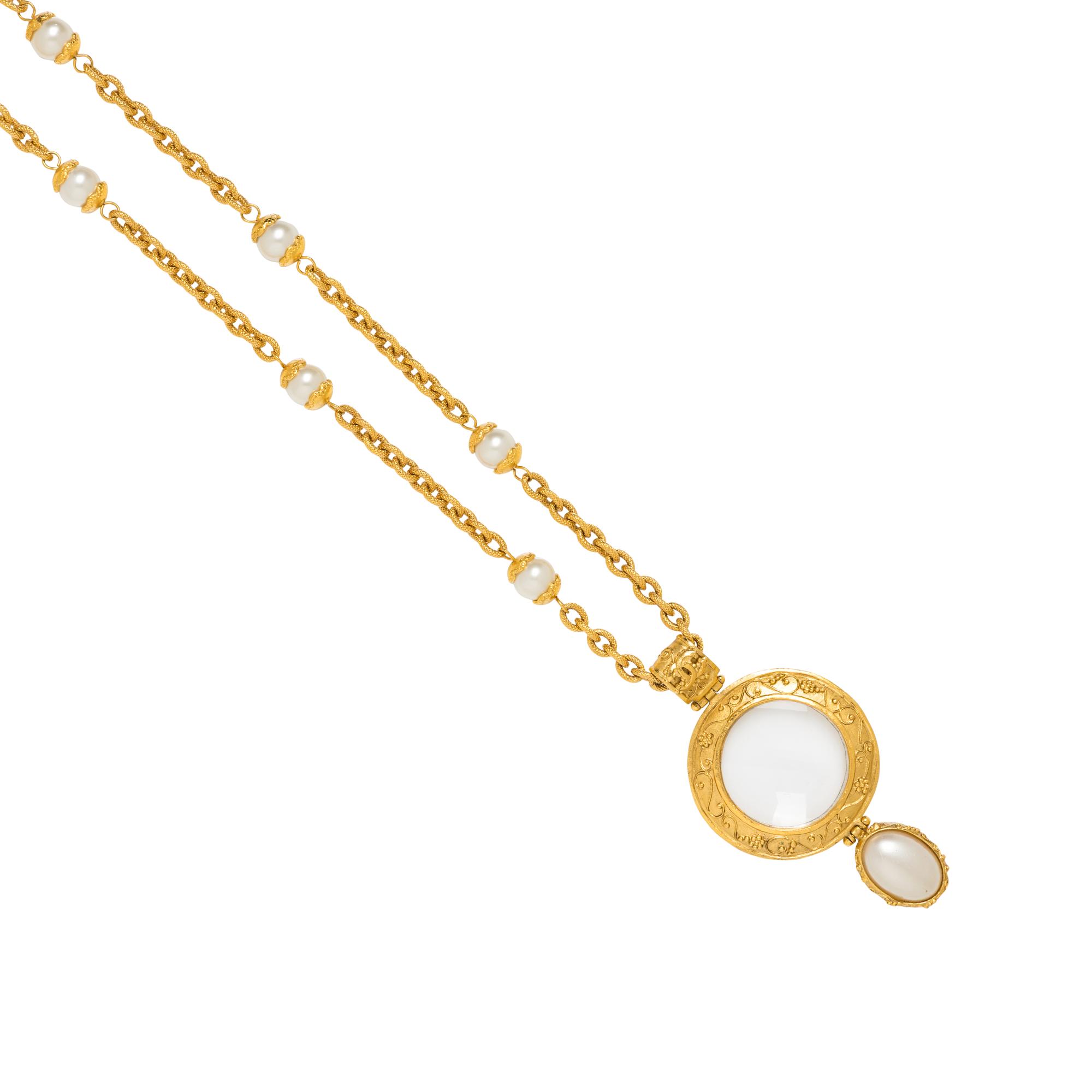 Chanel, Station Necklace with Magnifying Glass Pendant