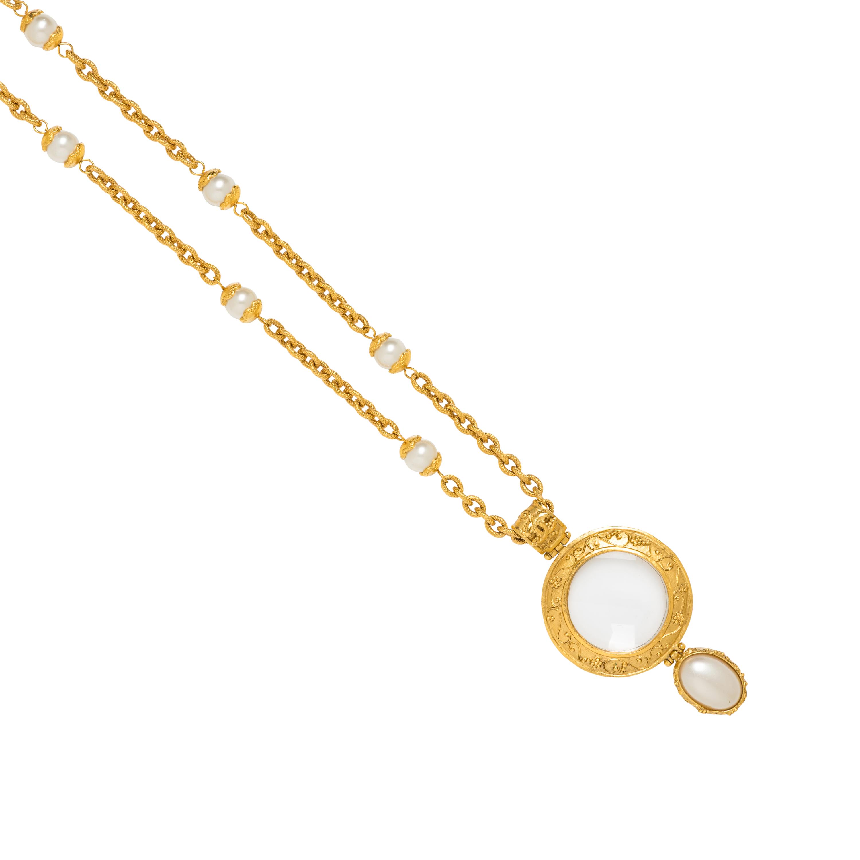 Chanel, Station Necklace with Magnifying Glass Pendant