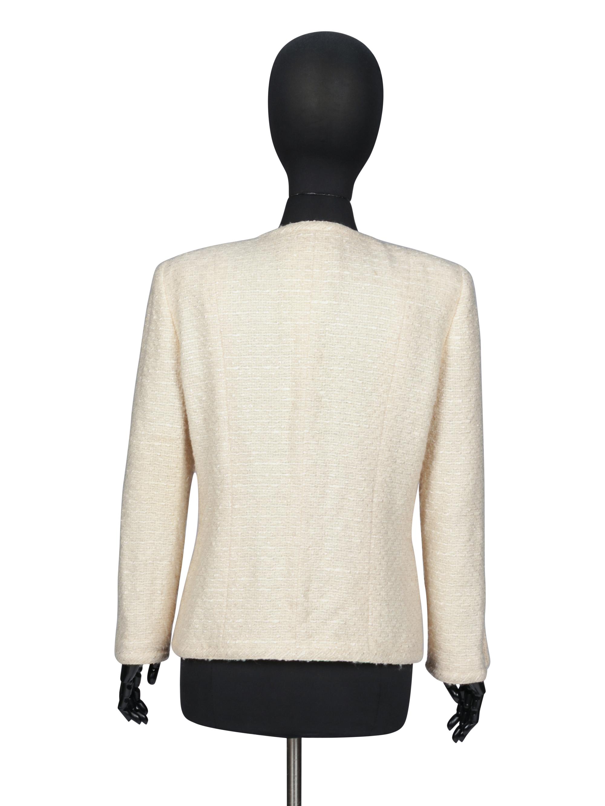 CHANEL, CREAM TWEED JACKET