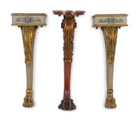 Three Georgian Style Single Leg Console Tables — 19TH/20TH CENTURY