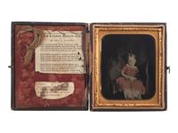 [EARLY PHOTOGRAPHY]. Sixth plate postmortem ambrotype of young girl.
