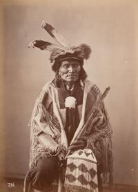 [GARDNER, Alexander (1821-1882), photographer]. Albumen photograph of Long Fox, Dakota. [Washington, DC, 1872].