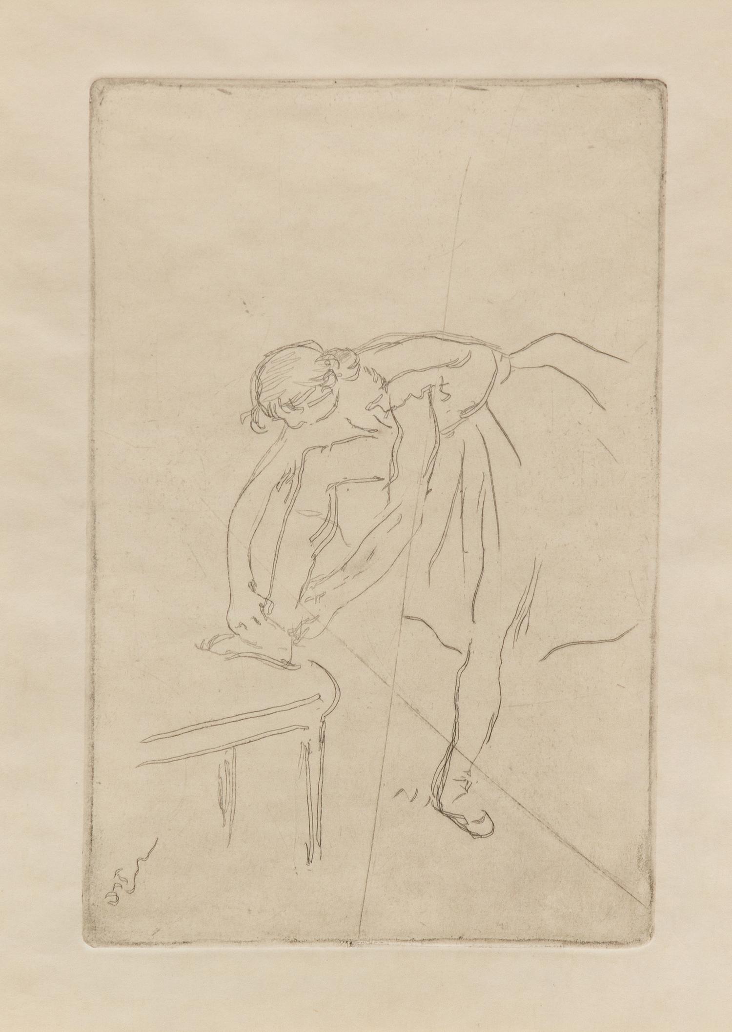 Edgar Degas, (French, 1834-1917), Danseuse mettant son chausson, 1880