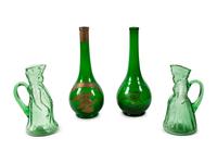 A Large Collection of Blown Glass Decanters, Pitchers, Vases and Cups
