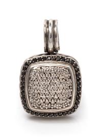 A Sterling Silver, Diamond and Black Diamond 'Albion' Pendant/Enhancer, David Yurman, 7.40 dwts.
