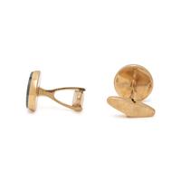 YELLOW GOLD, HEMATITE, AND RUBY CUFFLINKS