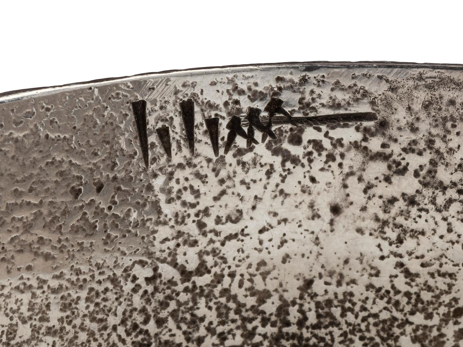 Tufa Cast Silver Cuff Bracelet, with Cobblestone Inlay