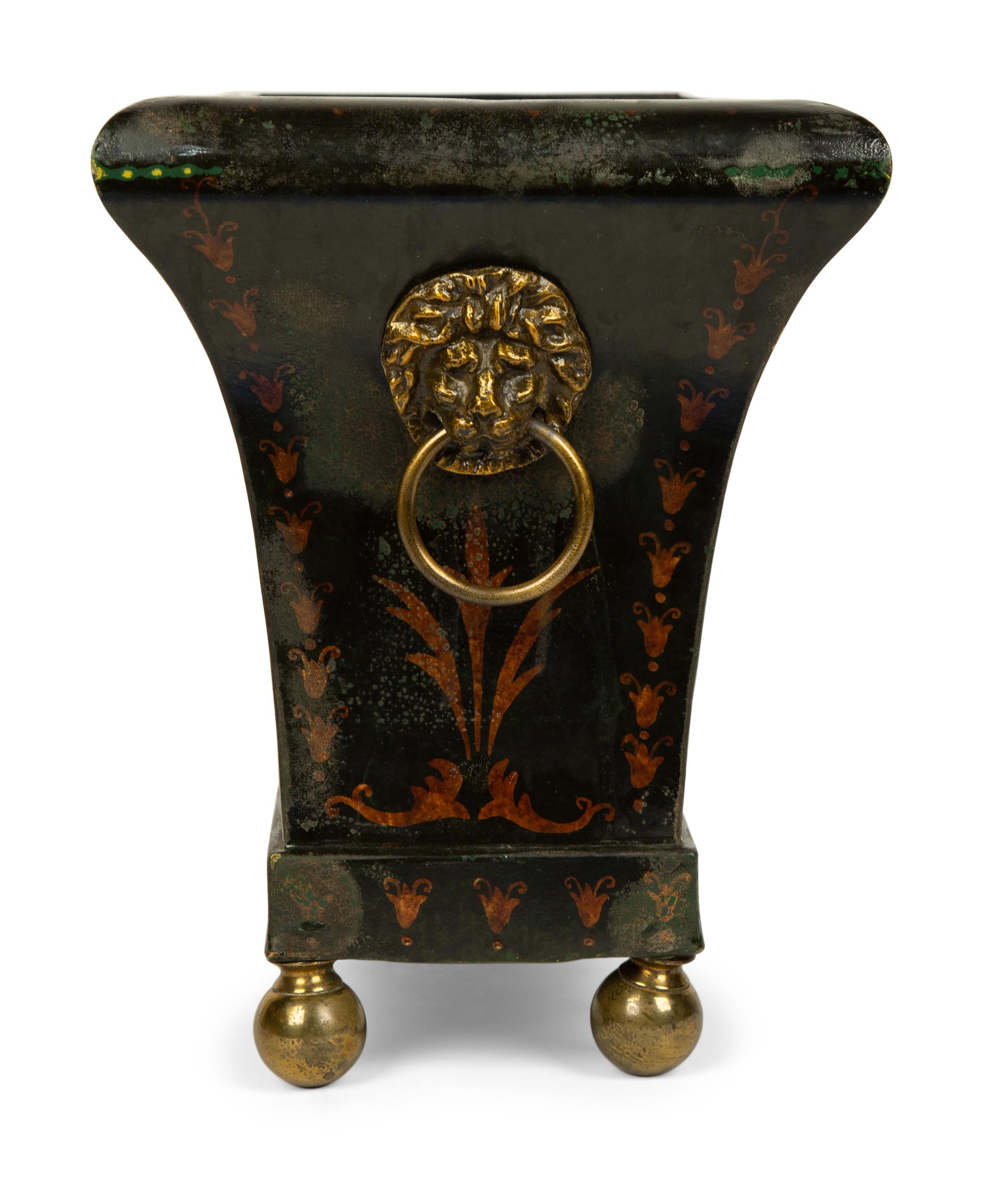 A French Japanned Tole Jardiniere